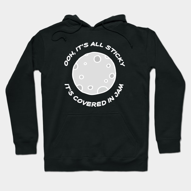 Classic Izzard: Ooh, it's all sticky; it's covered in jam (white text) Hoodie by Ofeefee